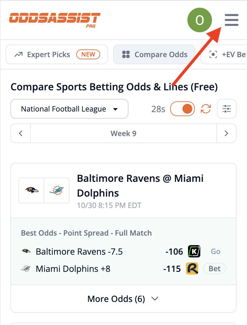 Mobile hamburger menu