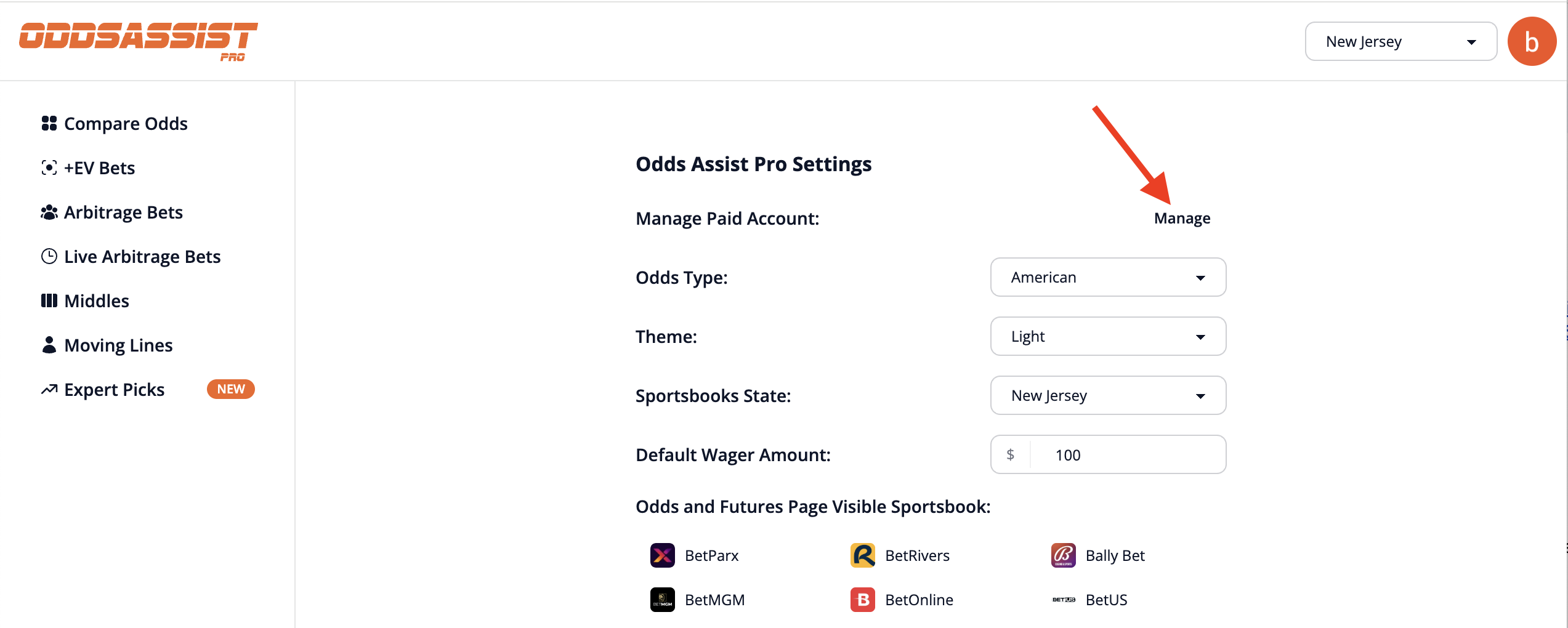 Settings - Manage Paid Account
